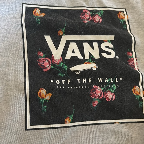 Vans Gray Floral Sweatshirt Size M - Picture 2 of 5